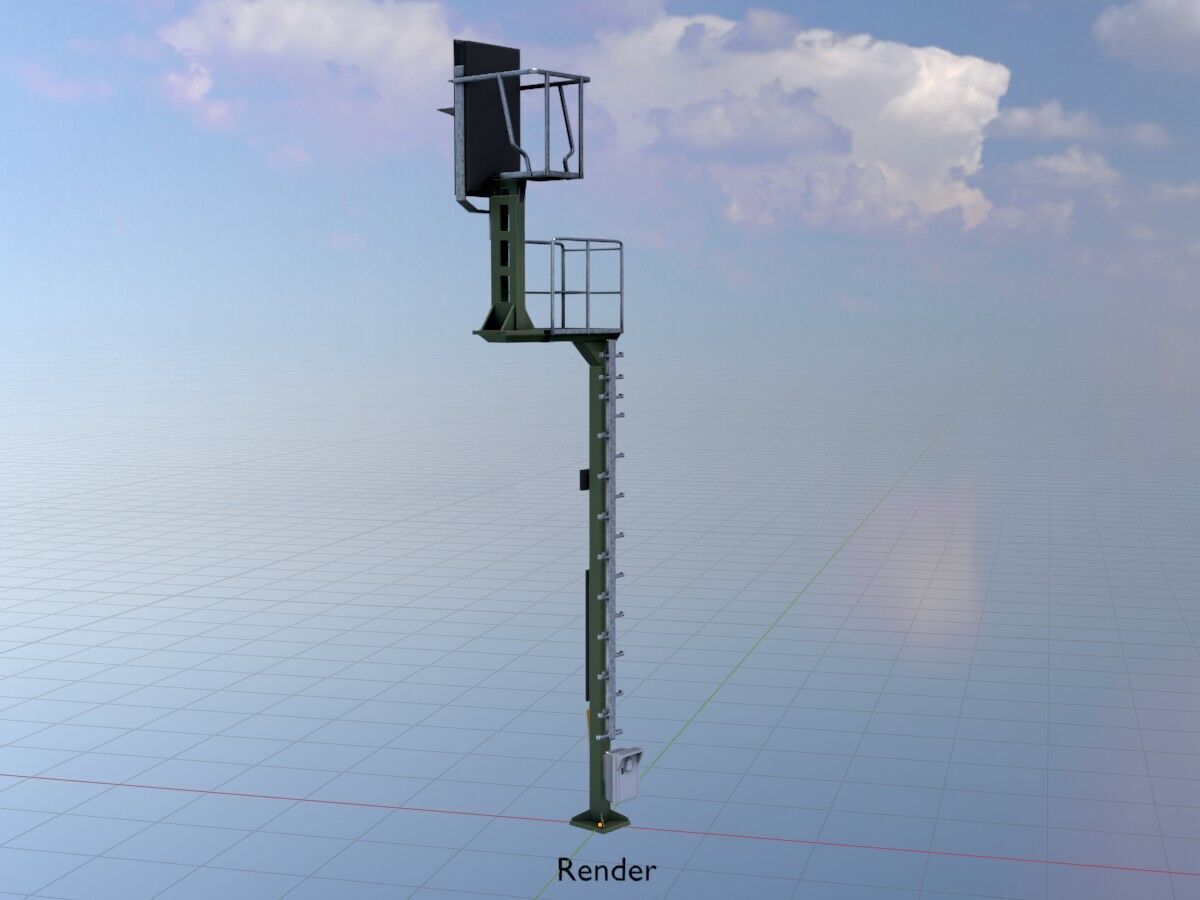 KS-Railway Signal-Post 7000mm Version-4 Low-poly 3D model_19
