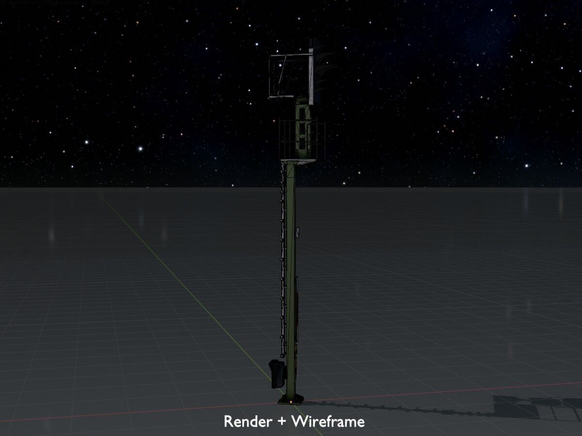 KS-Railway Signal-Post 7000mm Version-4 Low-poly 3D model_8