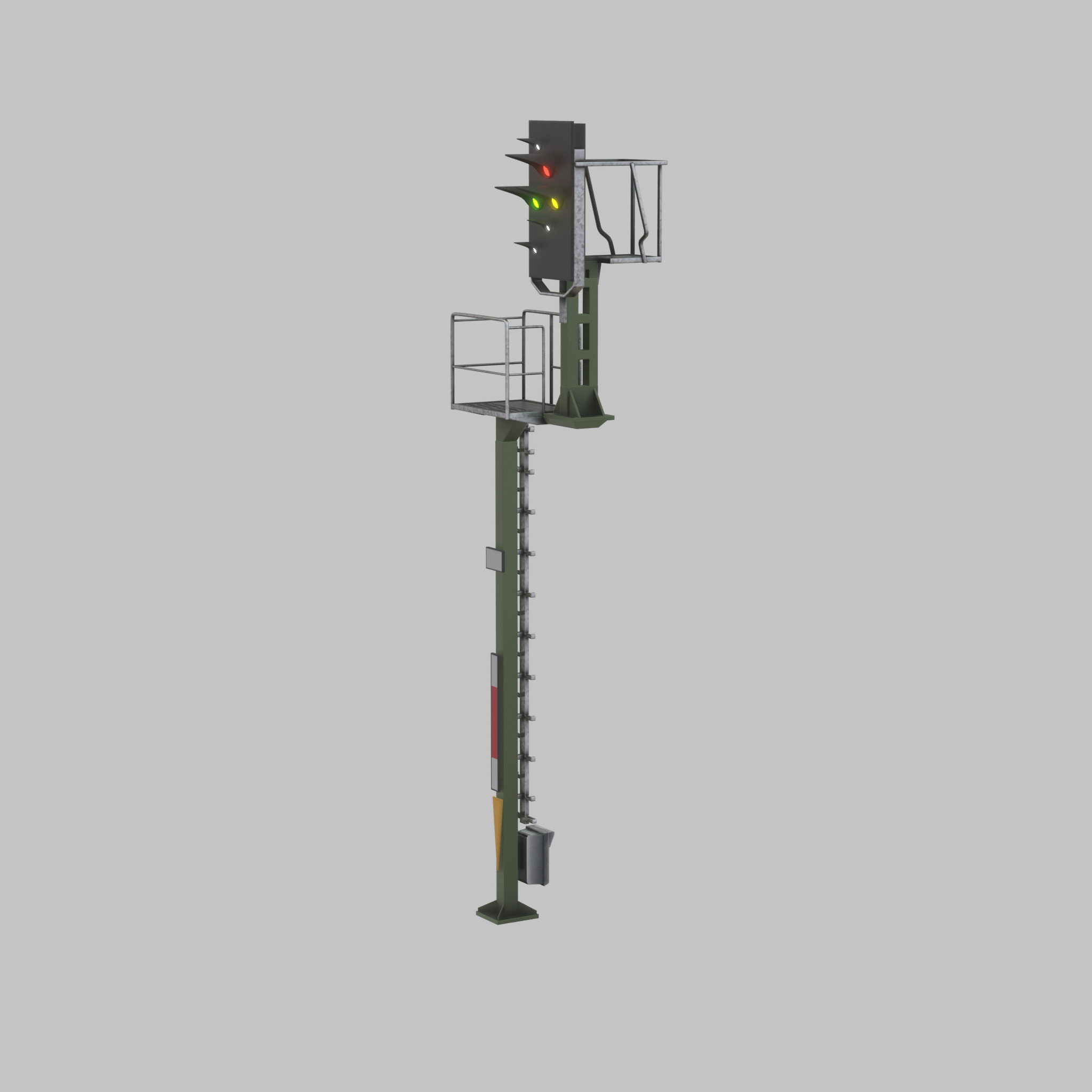 KS-Railway Signal-Post 7000mm Version-4 Low-poly 3D model_47