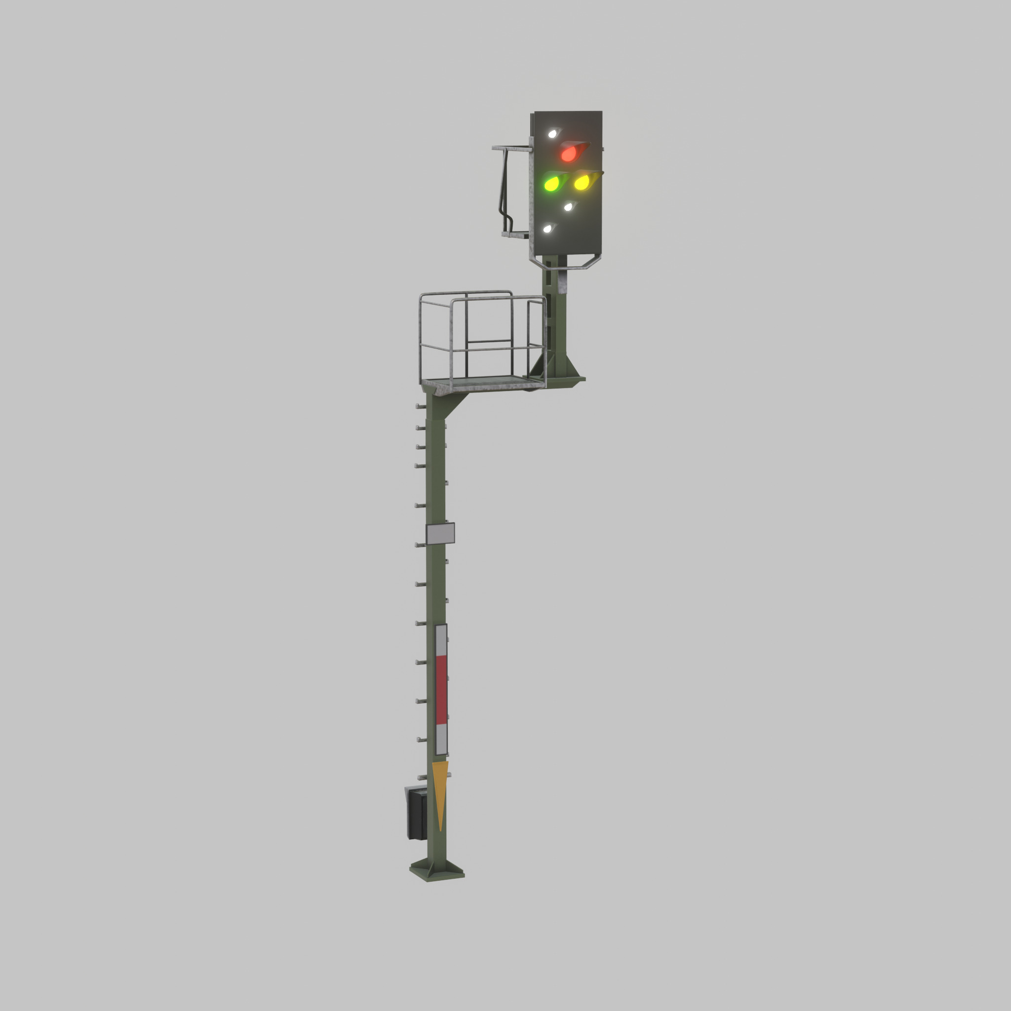 KS-Railway Signal-Post 7000mm Version-4 Low-poly 3D model_42