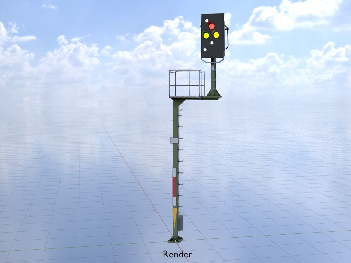 KS-Railway Signal-Post 7000mm Version-4 Low-poly 3D model_18