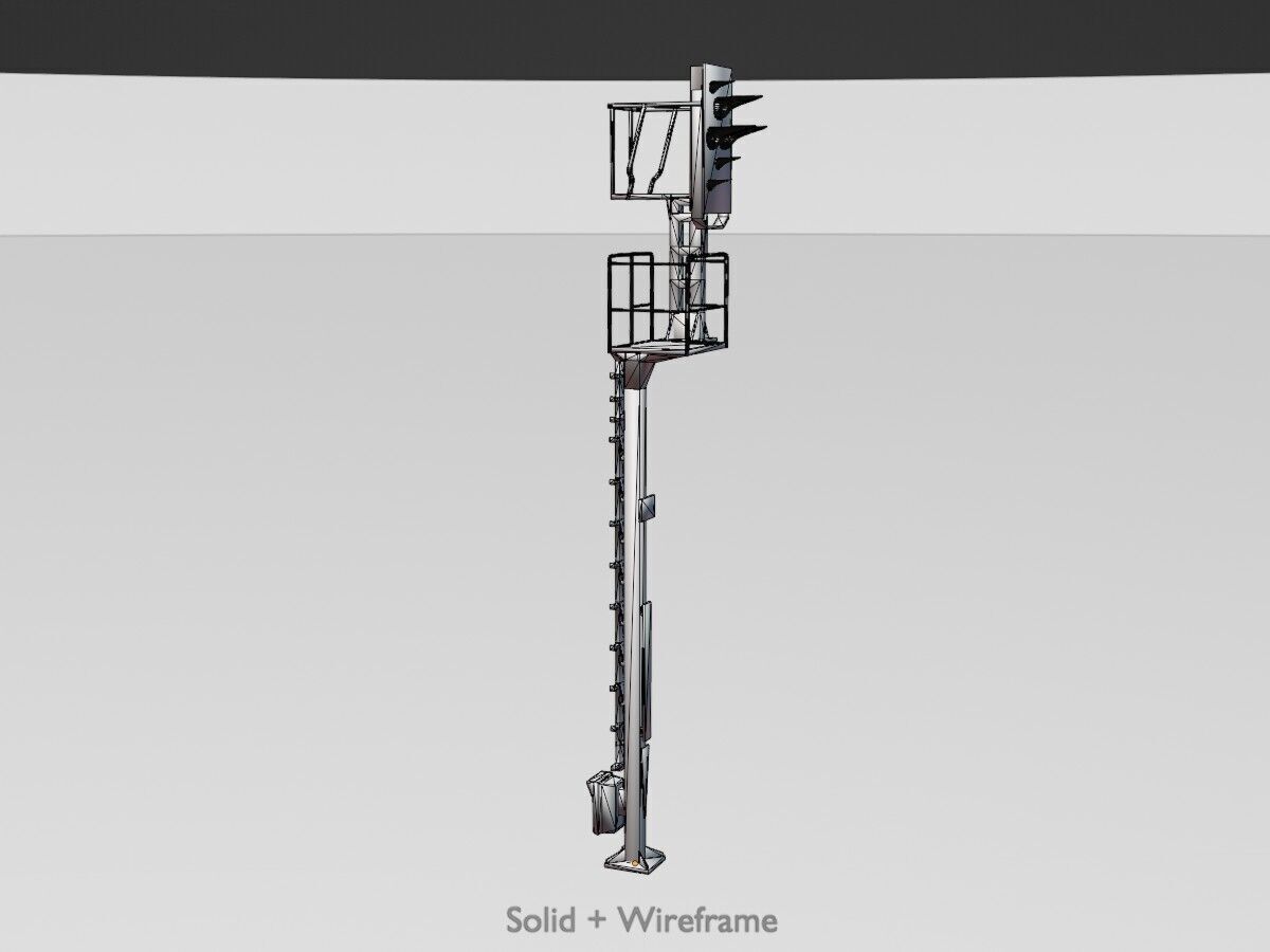 KS-Railway Signal-Post 7000mm Version-4 Low-poly 3D model_13
