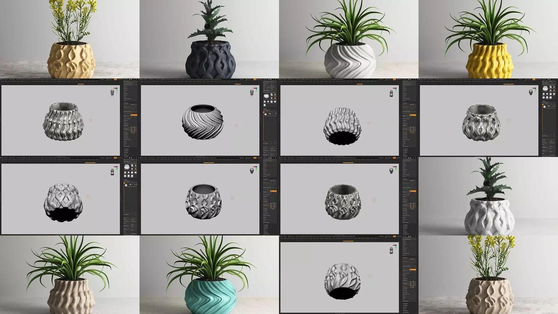 20 vase pot 3d print pack collection _0