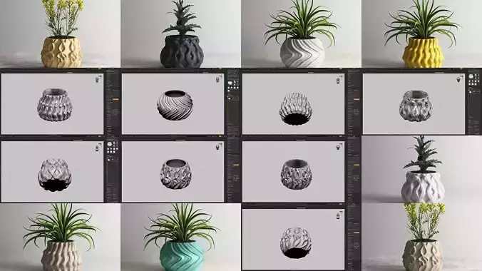 20 vase pot 3d print pack collection 