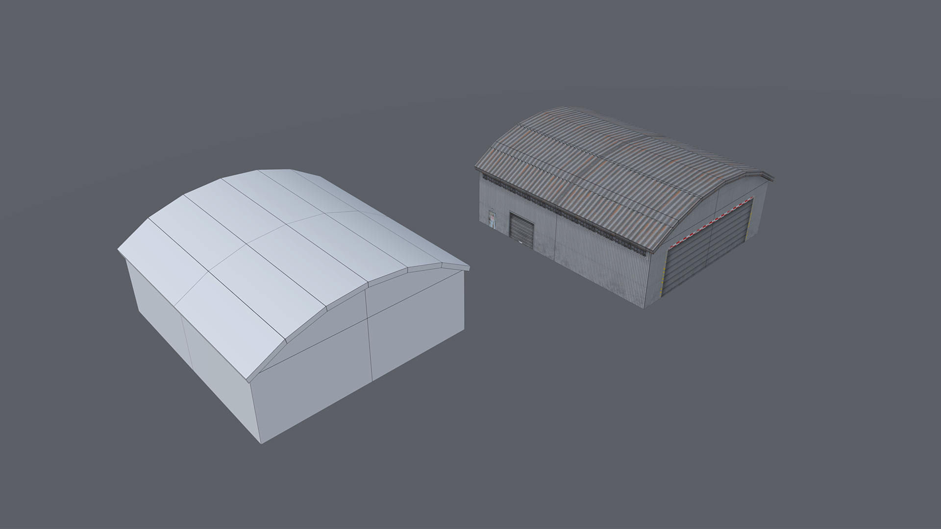 Lowpoly hangars pack Low-poly 3D model_6