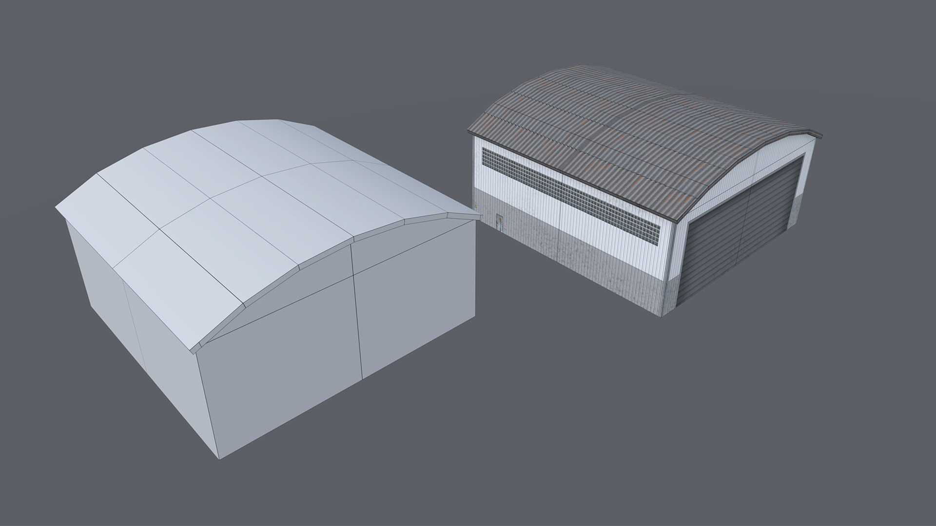 Lowpoly hangars pack Low-poly 3D model_5