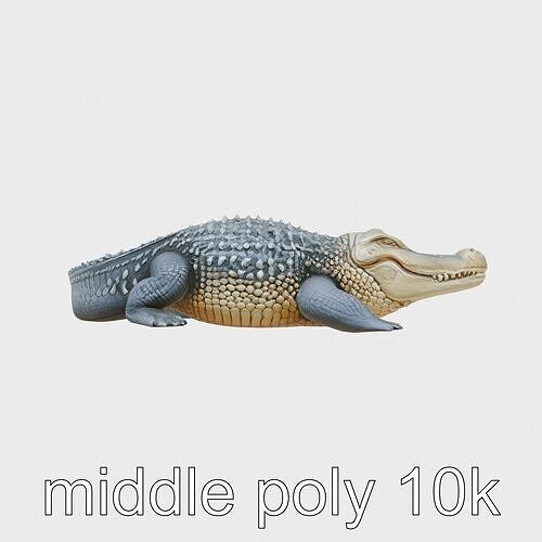 Dormant Beast Crocodile Model with Majestic Detailing Low-poly 3D model