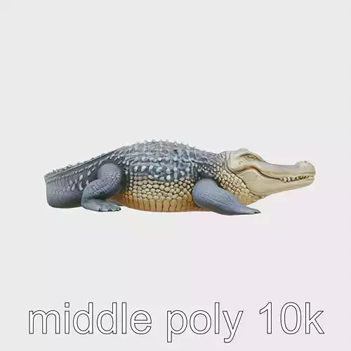 Dormant Beast Crocodile Model with Majestic Detailing Low-poly 3D model
