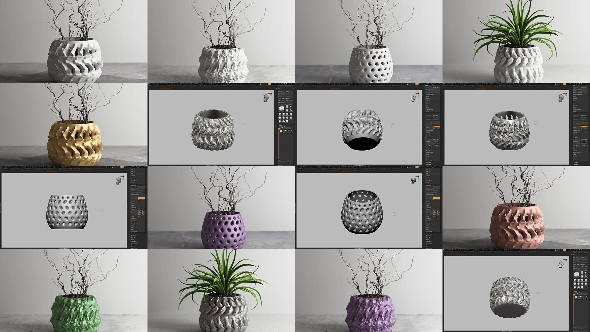 20 vase pot 3d print pack collection _1