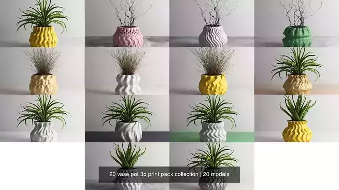 20 vase pot 3d print pack collection 