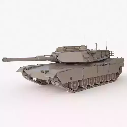 Tank M1 Abrams Clay 3D model