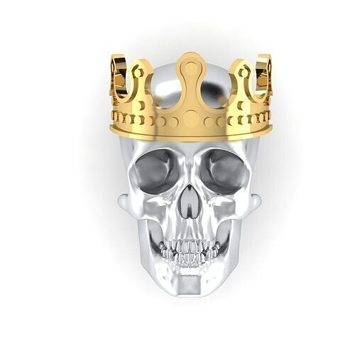 skull with golden crown 3D print model
