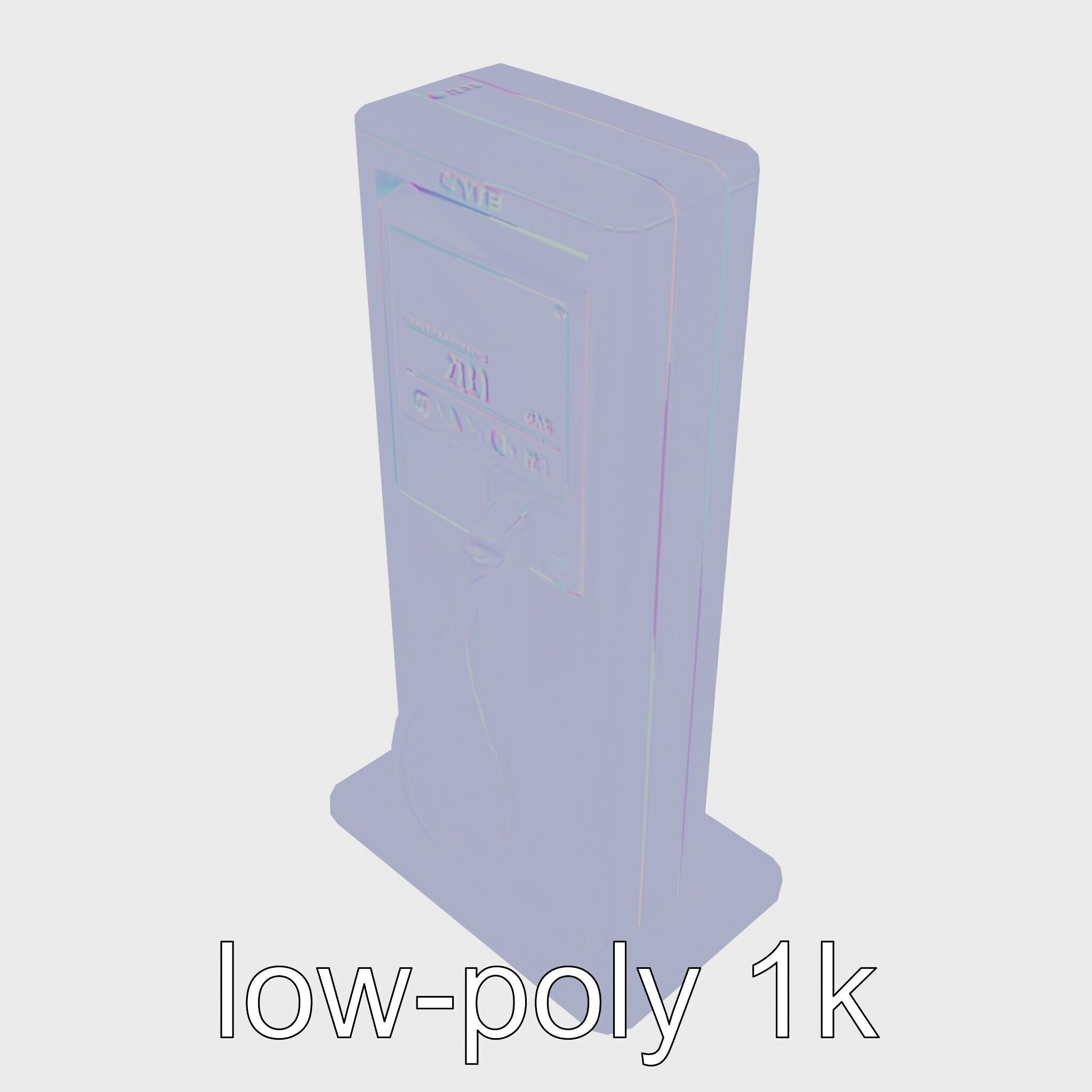 Eco-Friendly Electric Vehicle Charging Point Low-poly 3D model_13