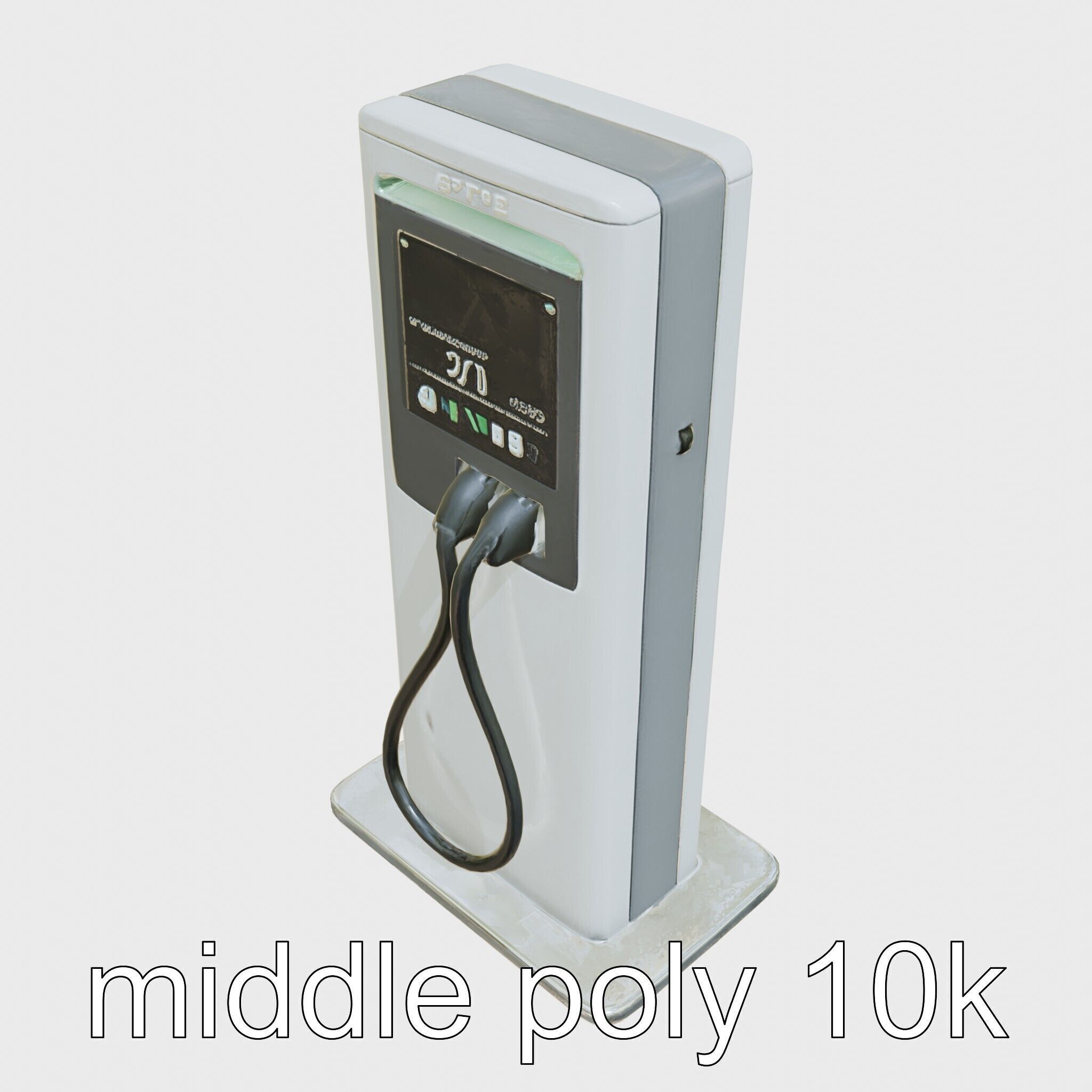 Eco-Friendly Electric Vehicle Charging Point Low-poly 3D model_12