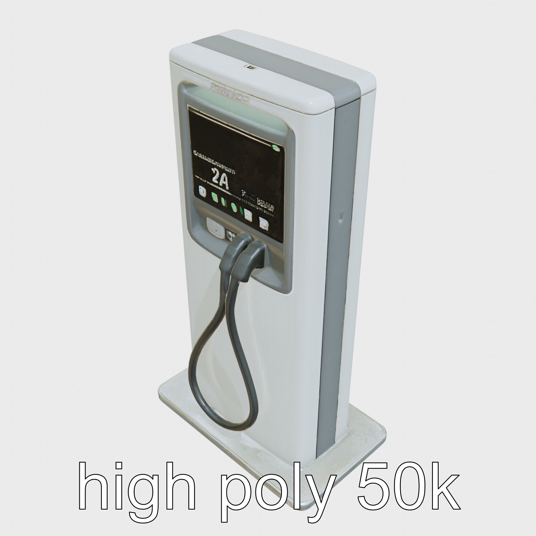 Eco-Friendly Electric Vehicle Charging Point Low-poly 3D model_11