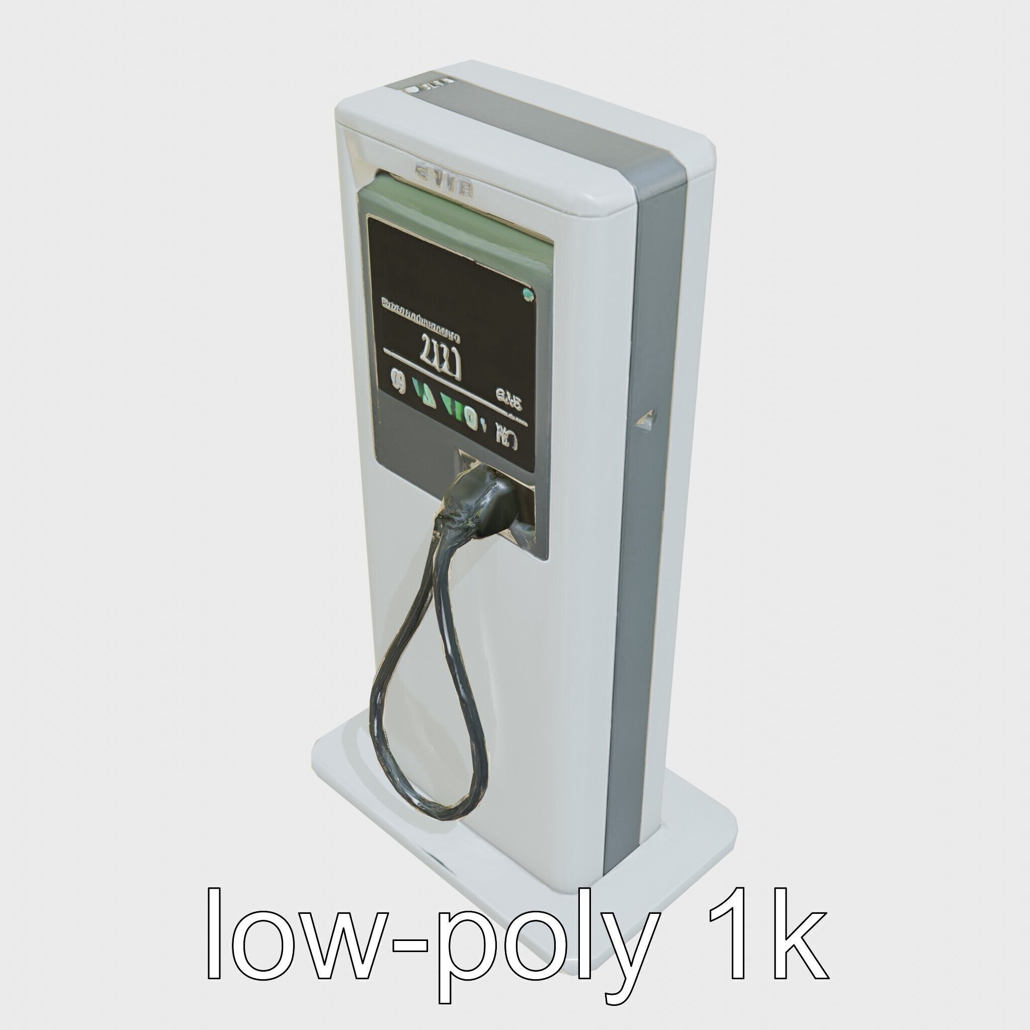 Eco-Friendly Electric Vehicle Charging Point Low-poly 3D model_30