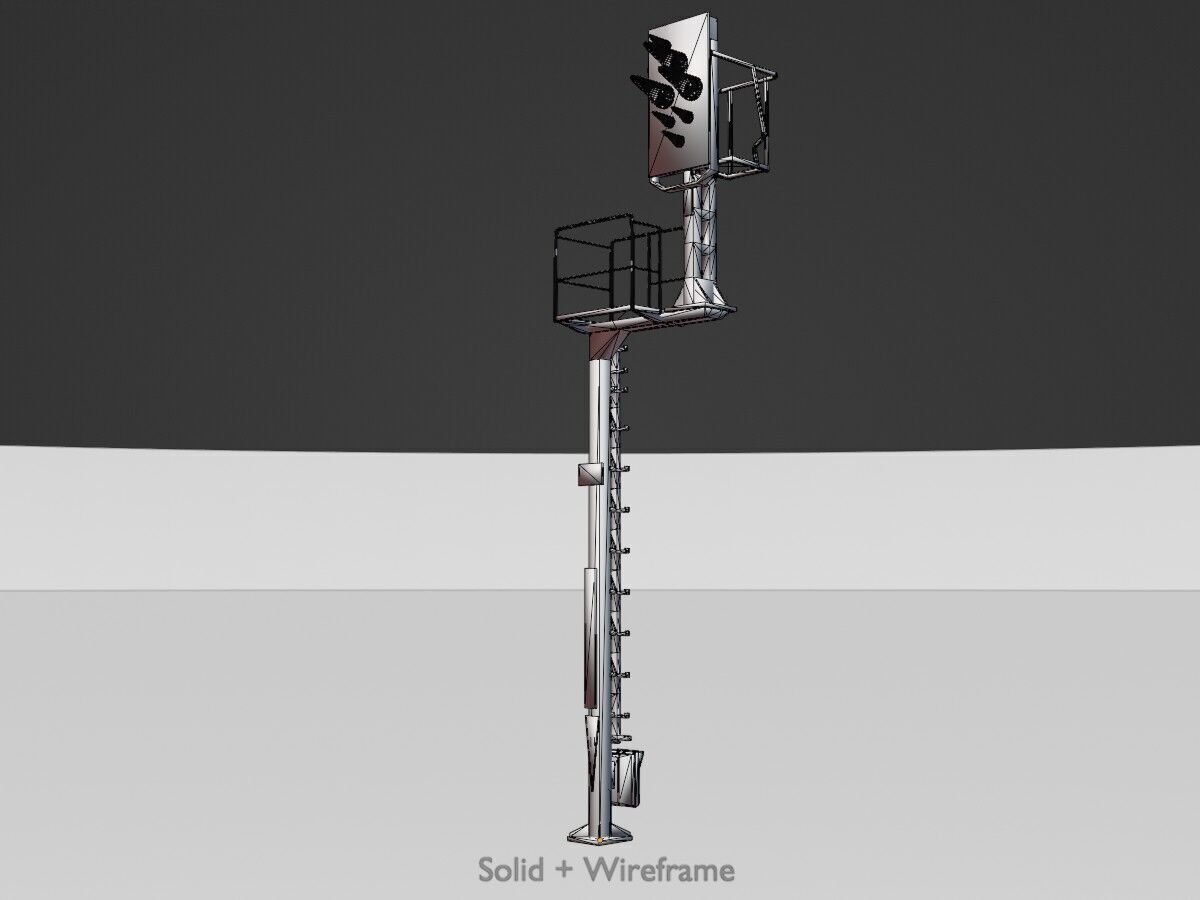 KS Railway Signal Post 7000mm Version-5 Low-poly 3D model_2