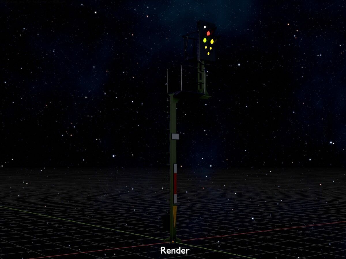 KS Railway Signal Post 7000mm Version-5 Low-poly 3D model_11