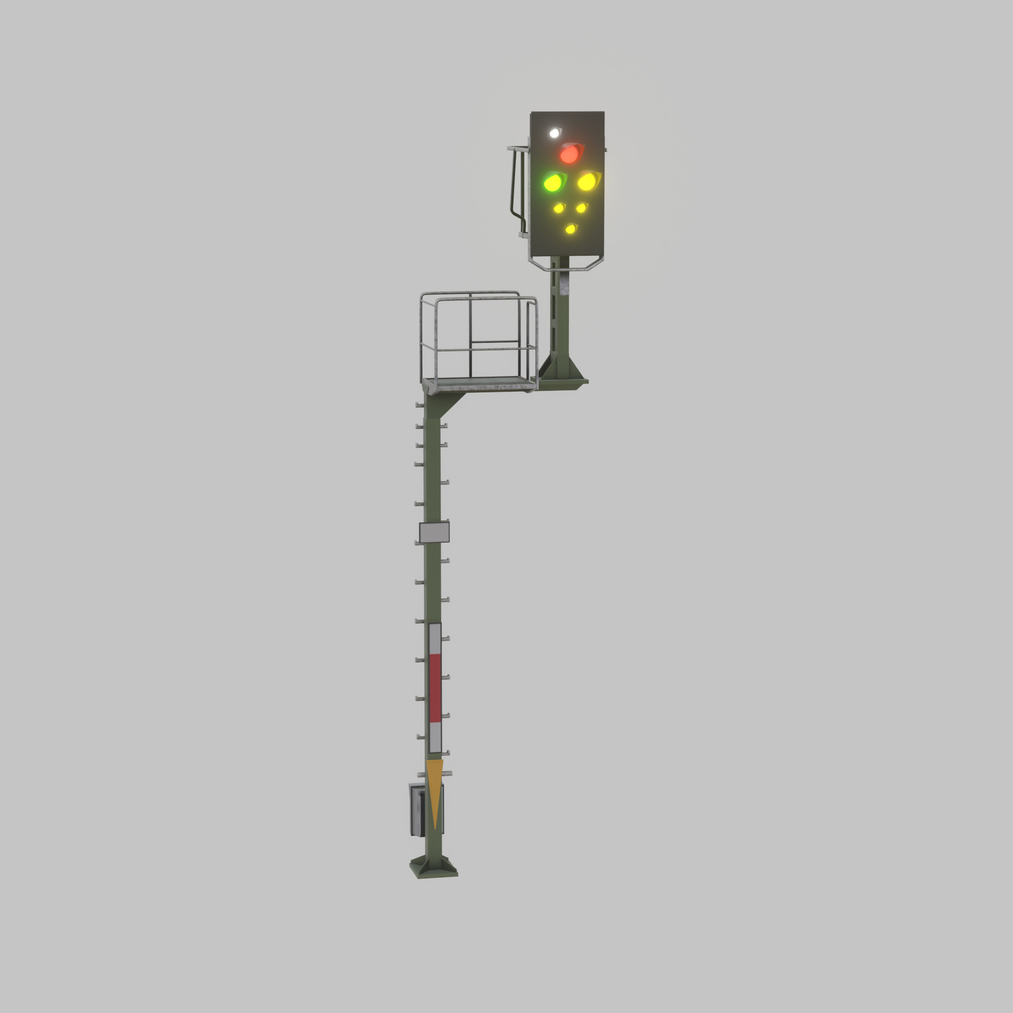 KS Railway Signal Post 7000mm Version-5 Low-poly 3D model_37