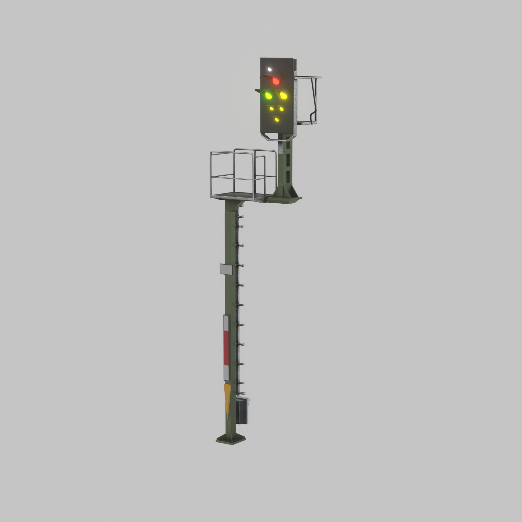 KS Railway Signal Post 7000mm Version-5 Low-poly 3D model_49