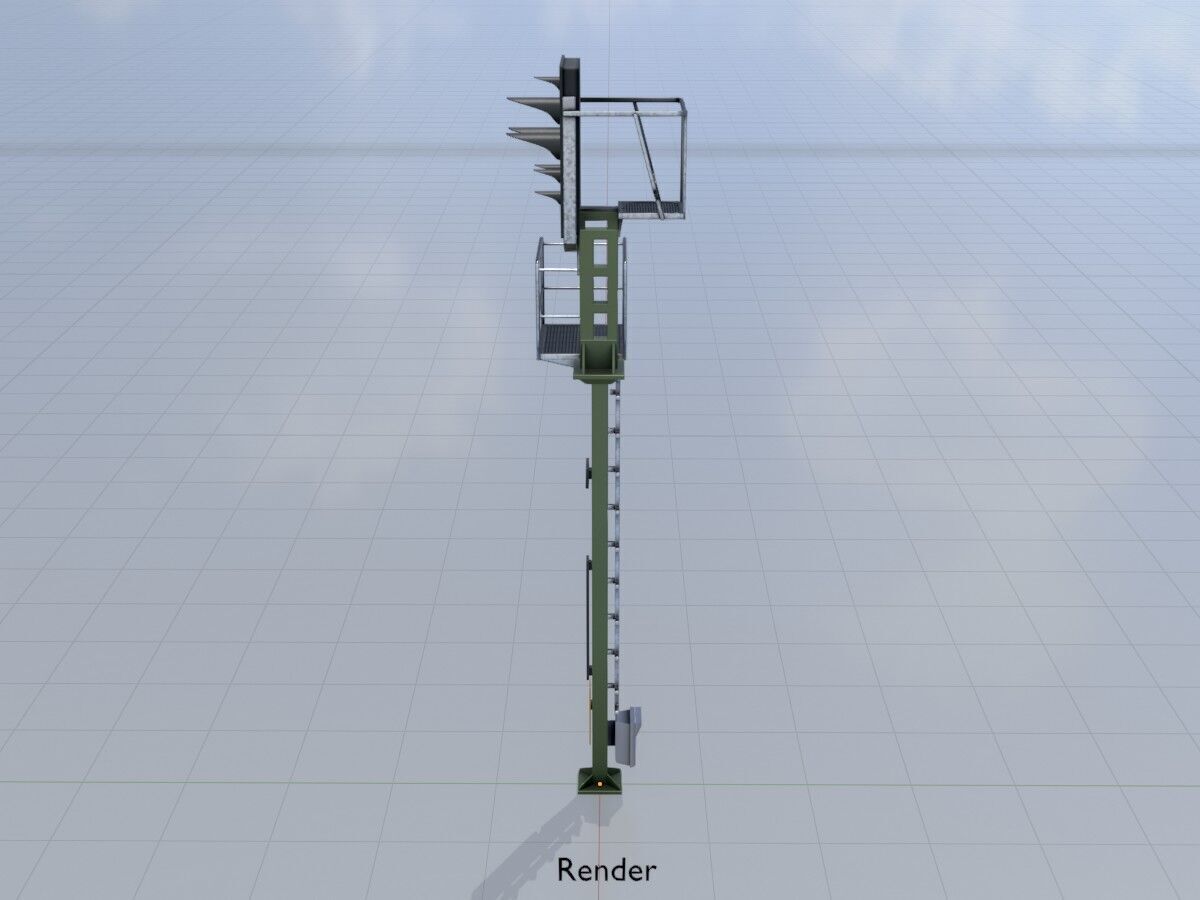 KS Railway Signal Post 7000mm Version-5 Low-poly 3D model_13