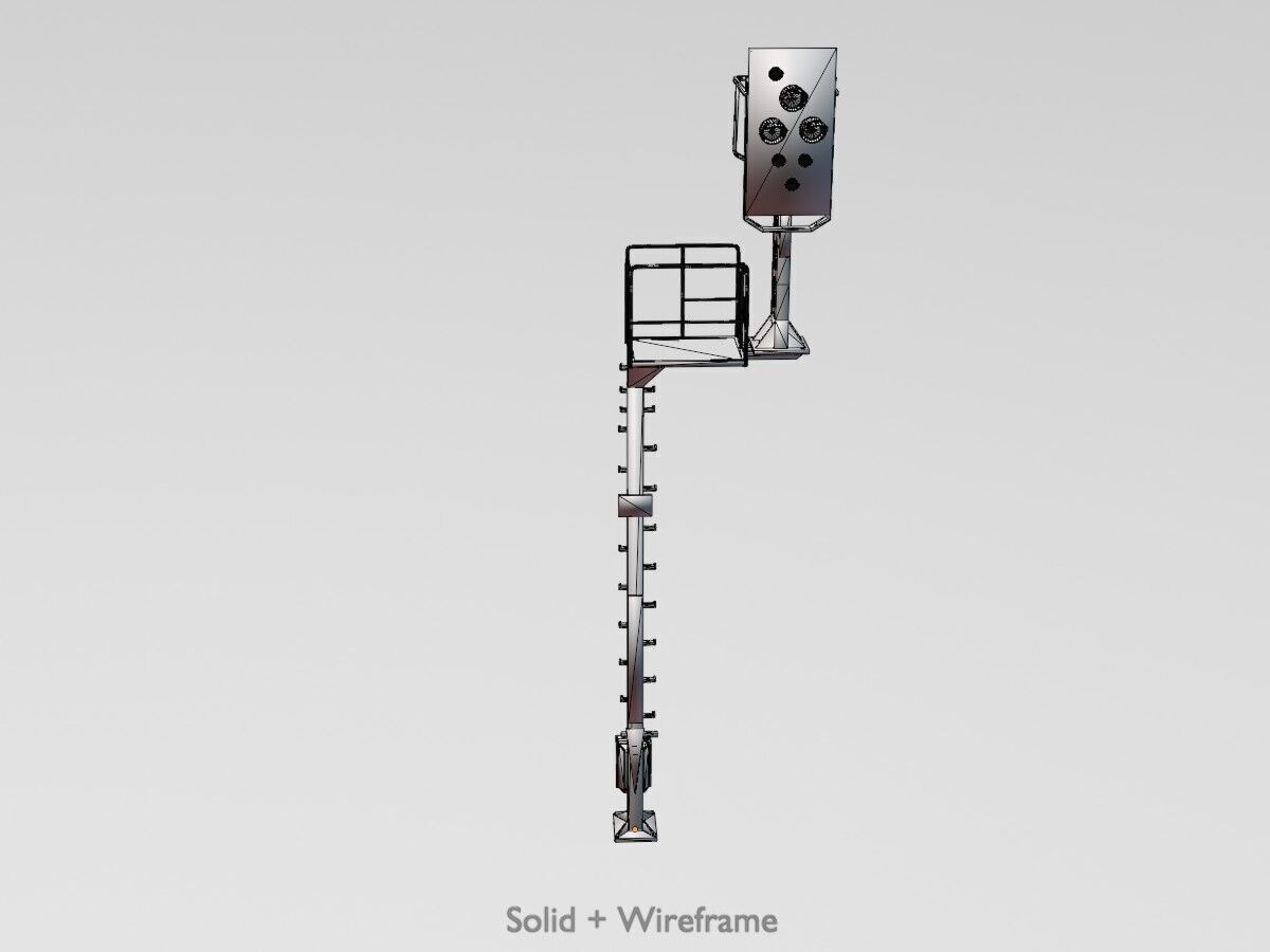 KS Railway Signal Post 7000mm Version-5 Low-poly 3D model_8