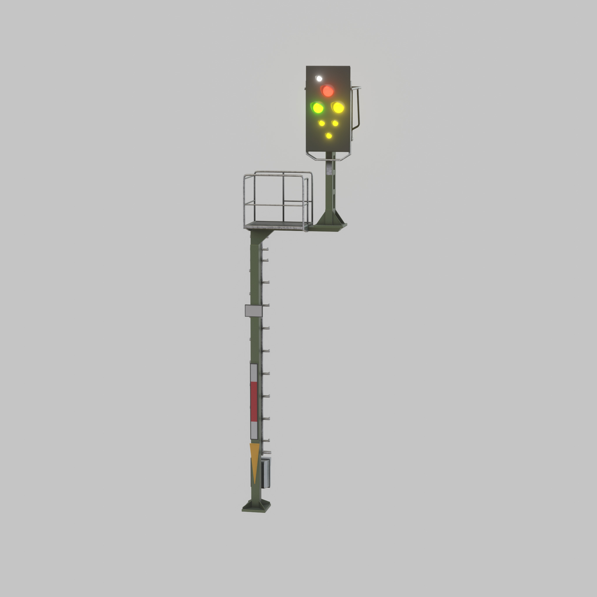 KS Railway Signal Post 7000mm Version-5 Low-poly 3D model_38