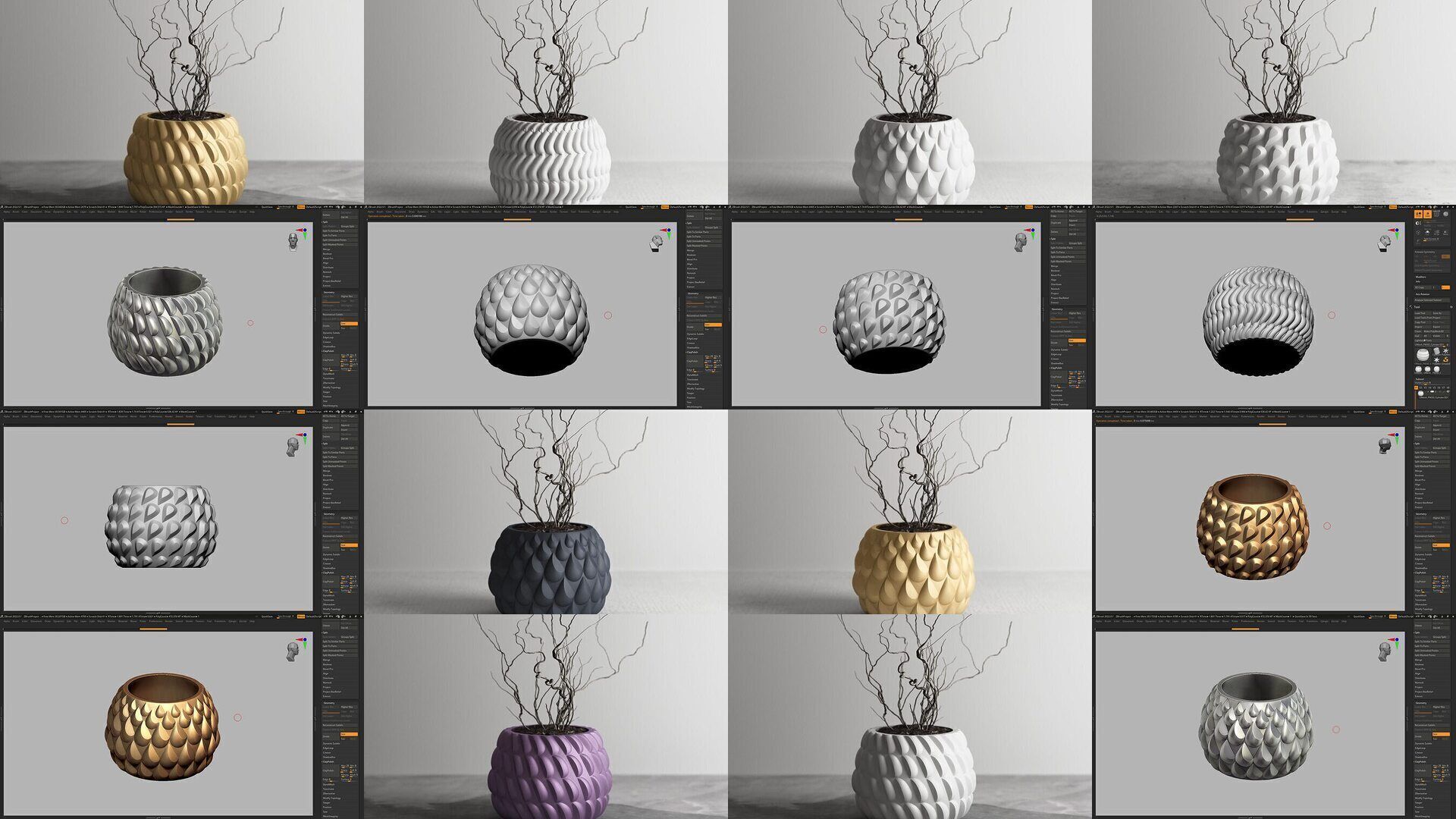 20 vase pot 3d print pack collection _1