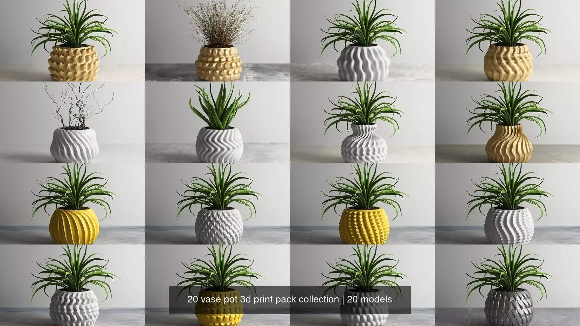 20 vase pot 3d print pack collection _0