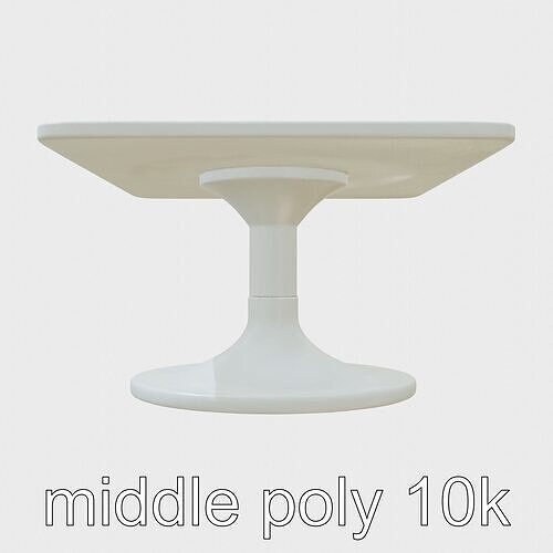 Minimalist Glossy Meeting Table with Antislip Base Low-poly 3D model