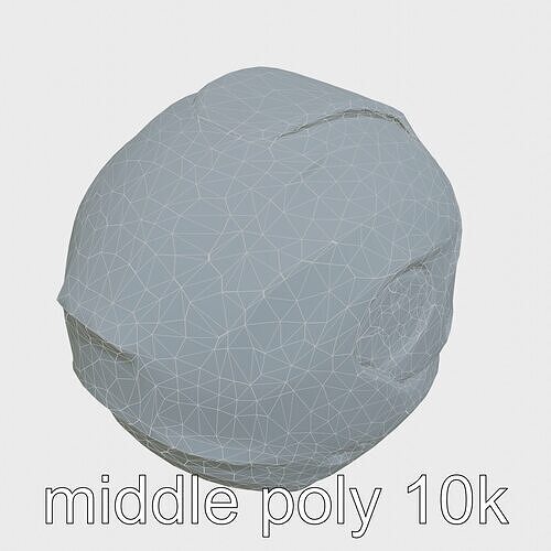 Pulse Streamlined Helmet with Detachable Parts Low-poly 3D model