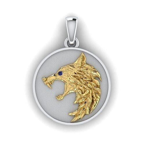 The Witcher Necklace wolf 3D print model