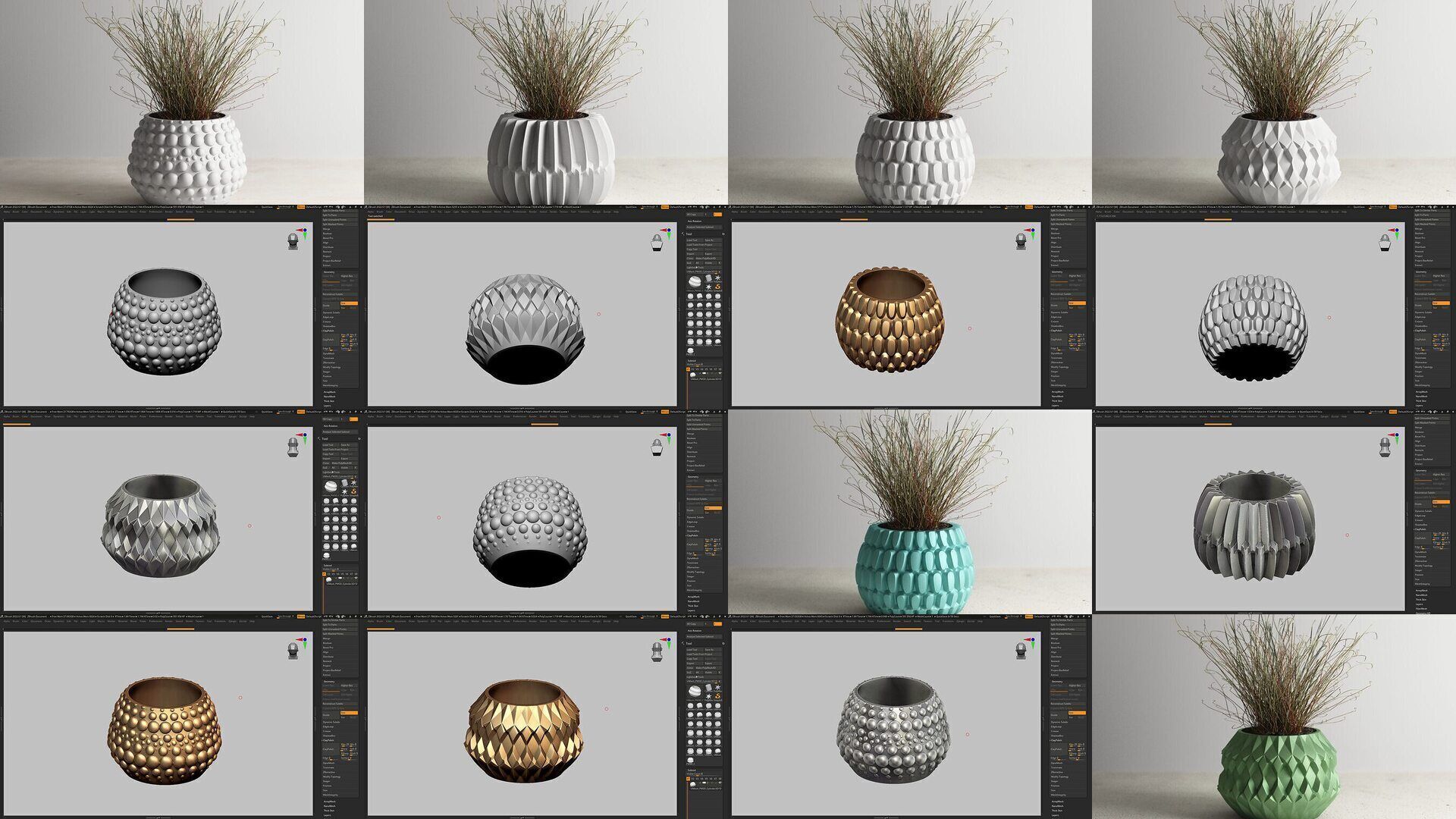 20 vase pot 3d print pack collection _1