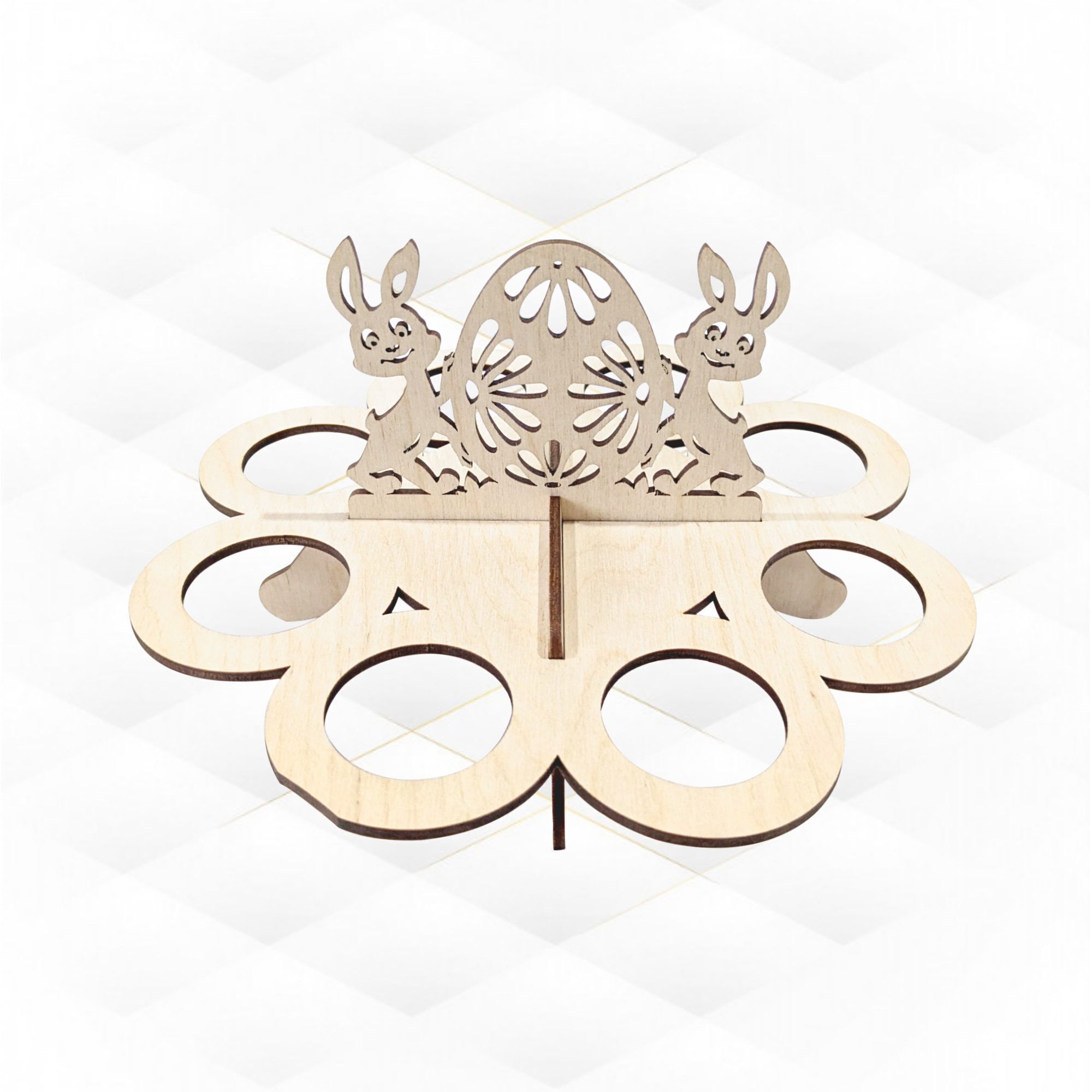 Easter Bunny holder svg dxf files laser cut design 3D print model_4