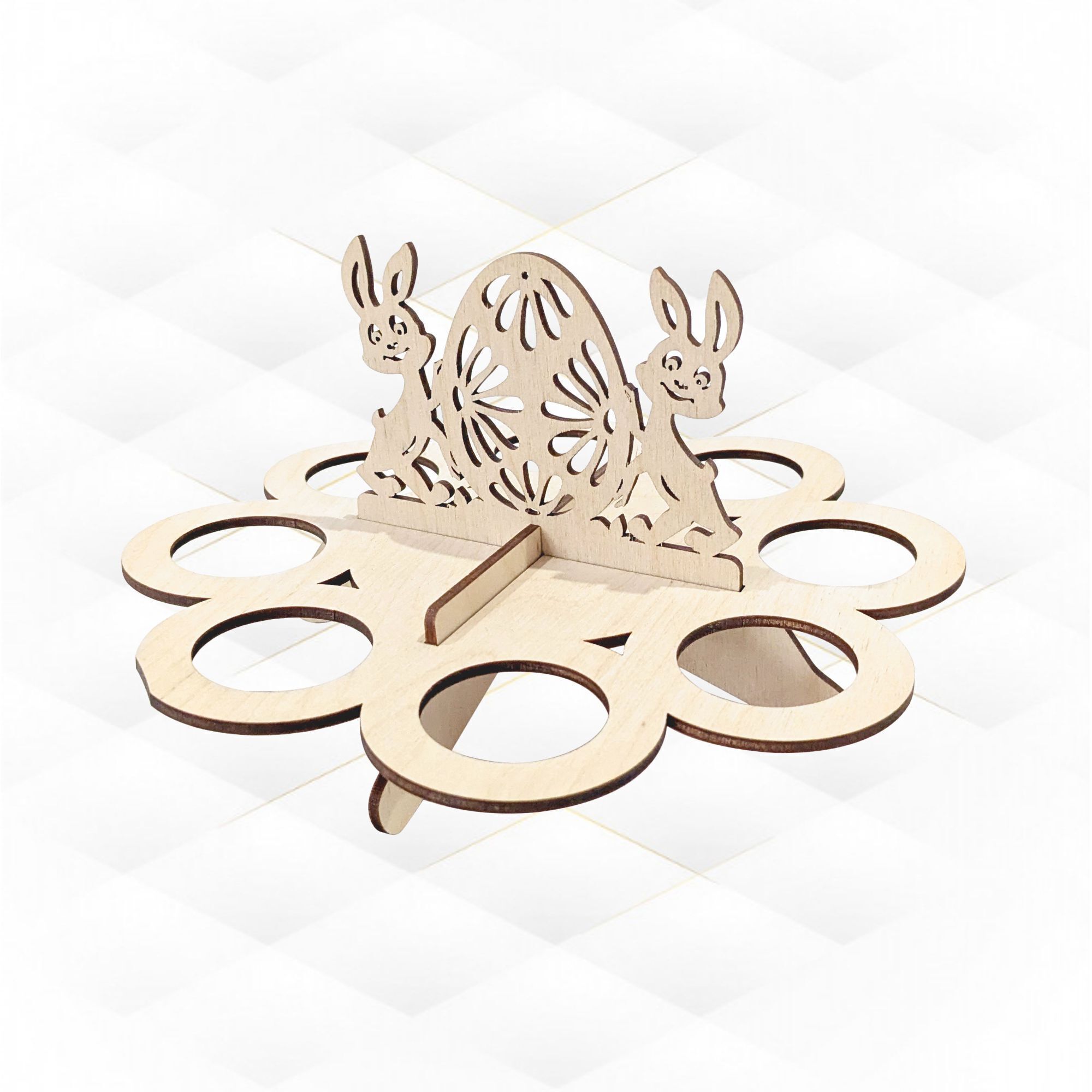 Easter Bunny holder svg dxf files laser cut design 3D print model_2