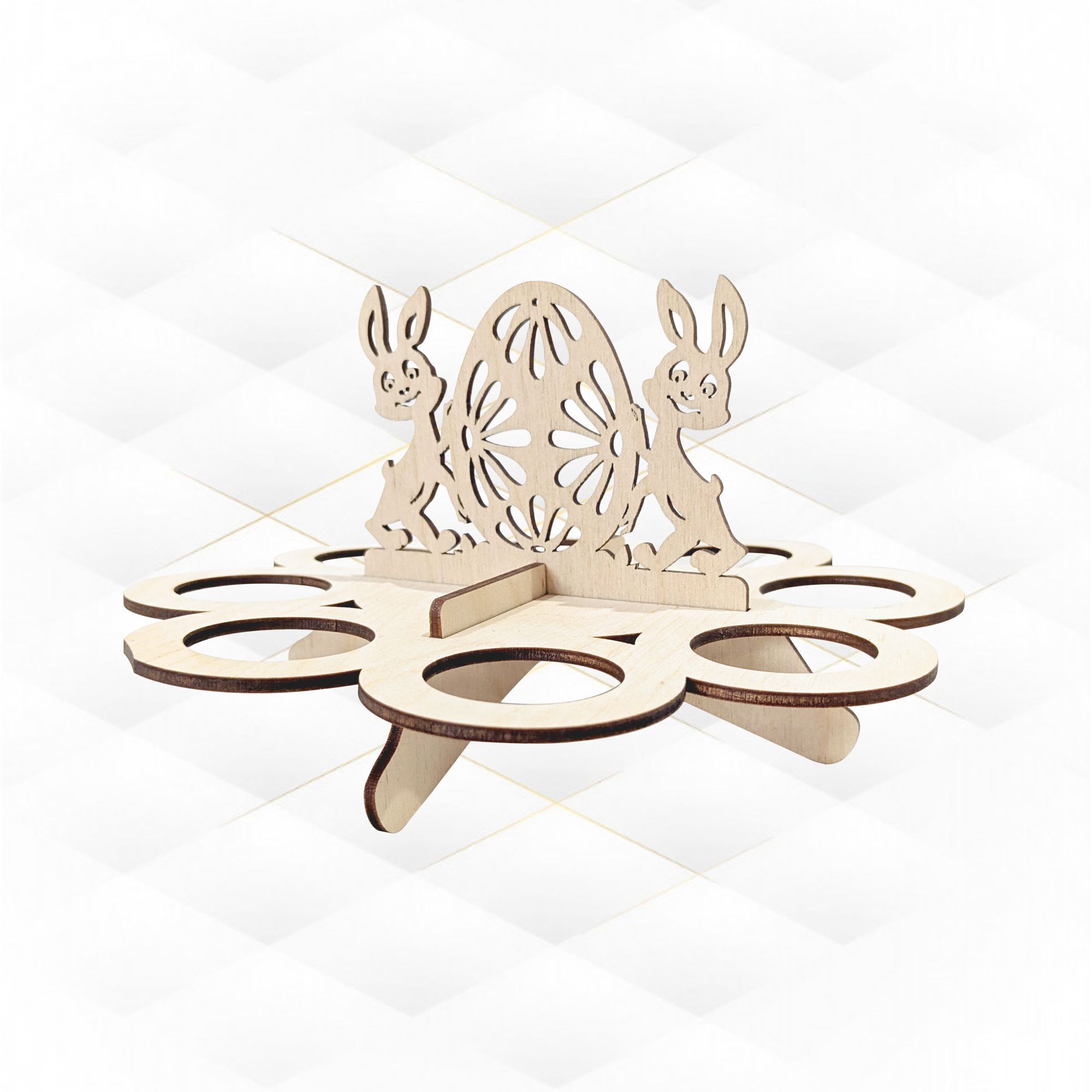 Easter Bunny holder svg dxf files laser cut design 3D print model_3