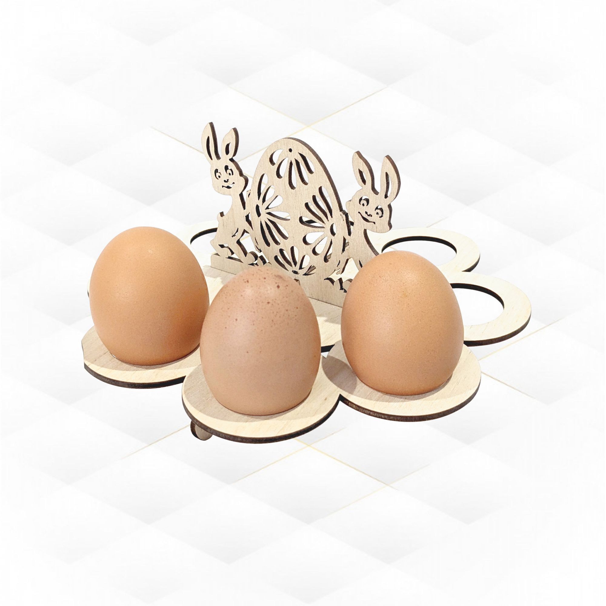 Easter Bunny holder svg dxf files laser cut design 3D print model_1