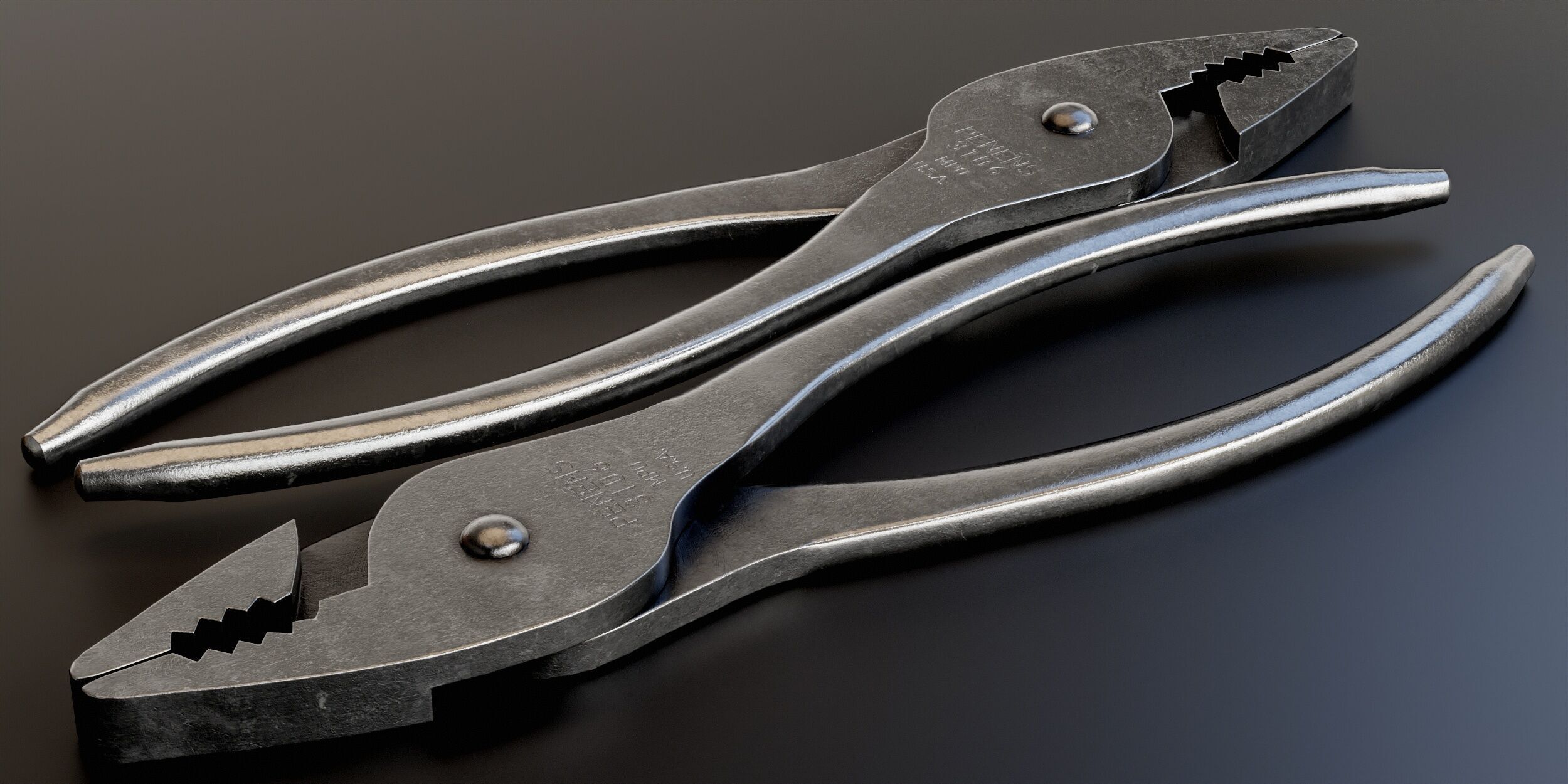 Combination Pliers Low-poly 3D model_3