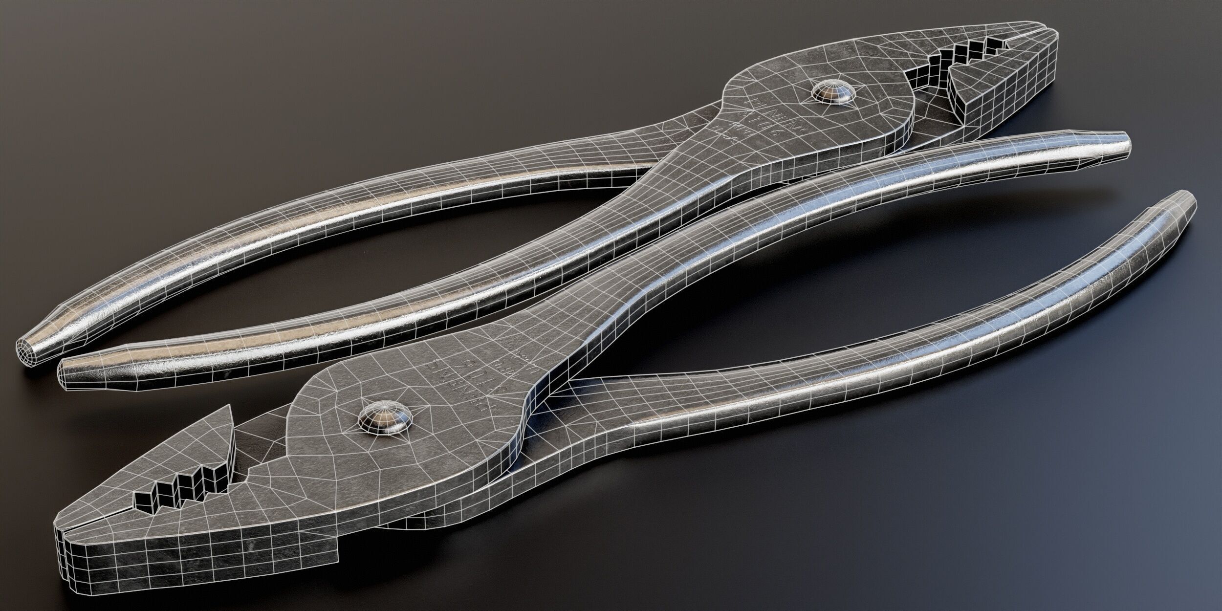 Combination Pliers Low-poly 3D model_2