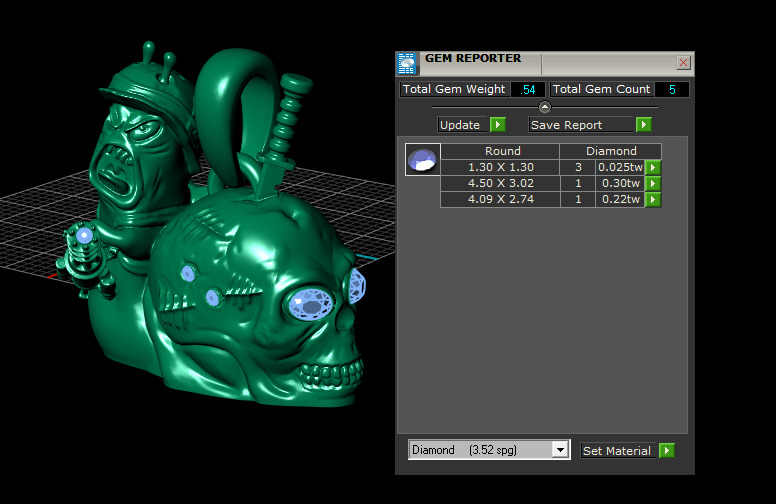 SKULL DIAMOND PENDANT 3D PRINABLE MODEL  3D print model_5
