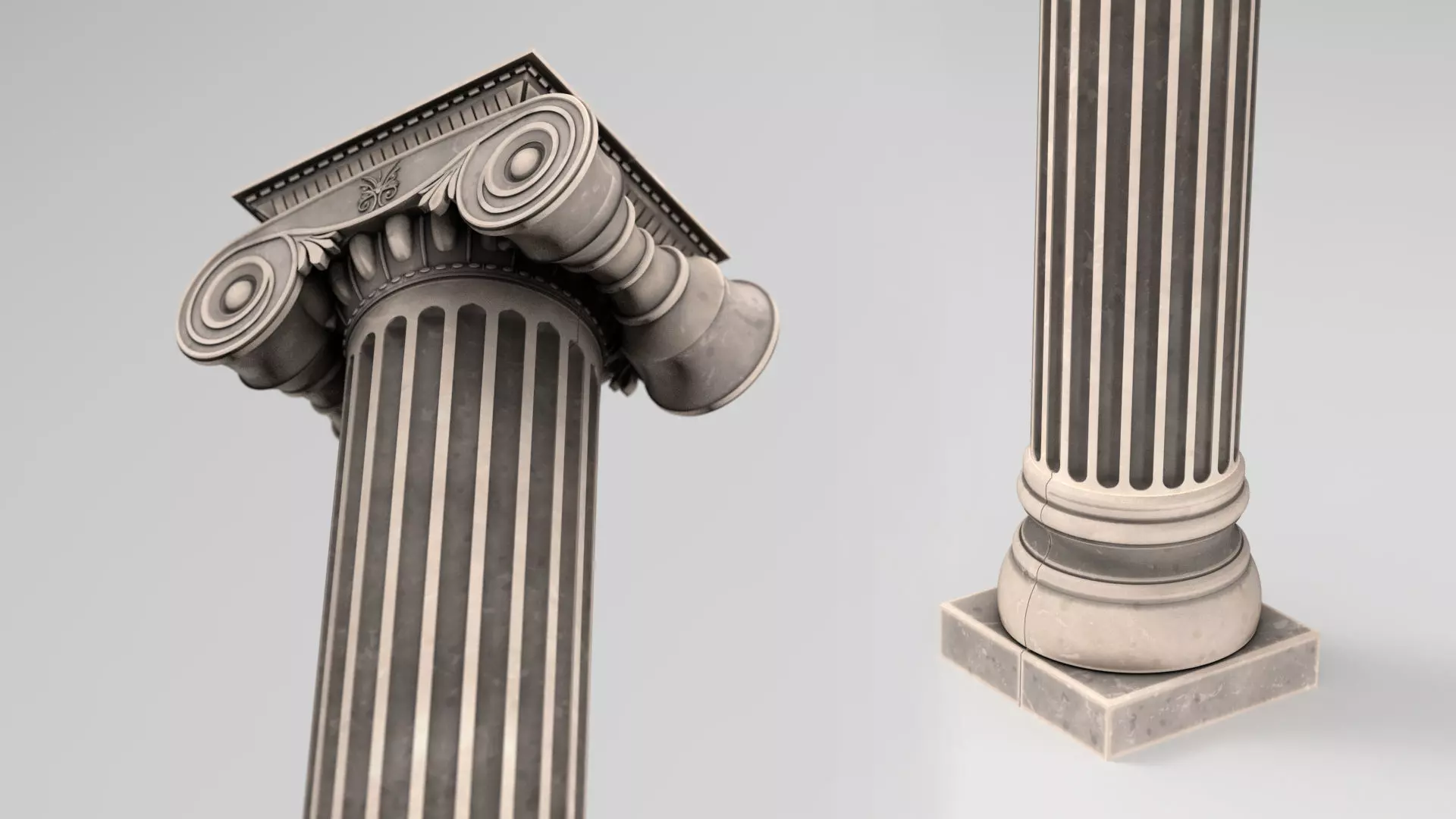 Greek Ionic Full Column 3D model_0