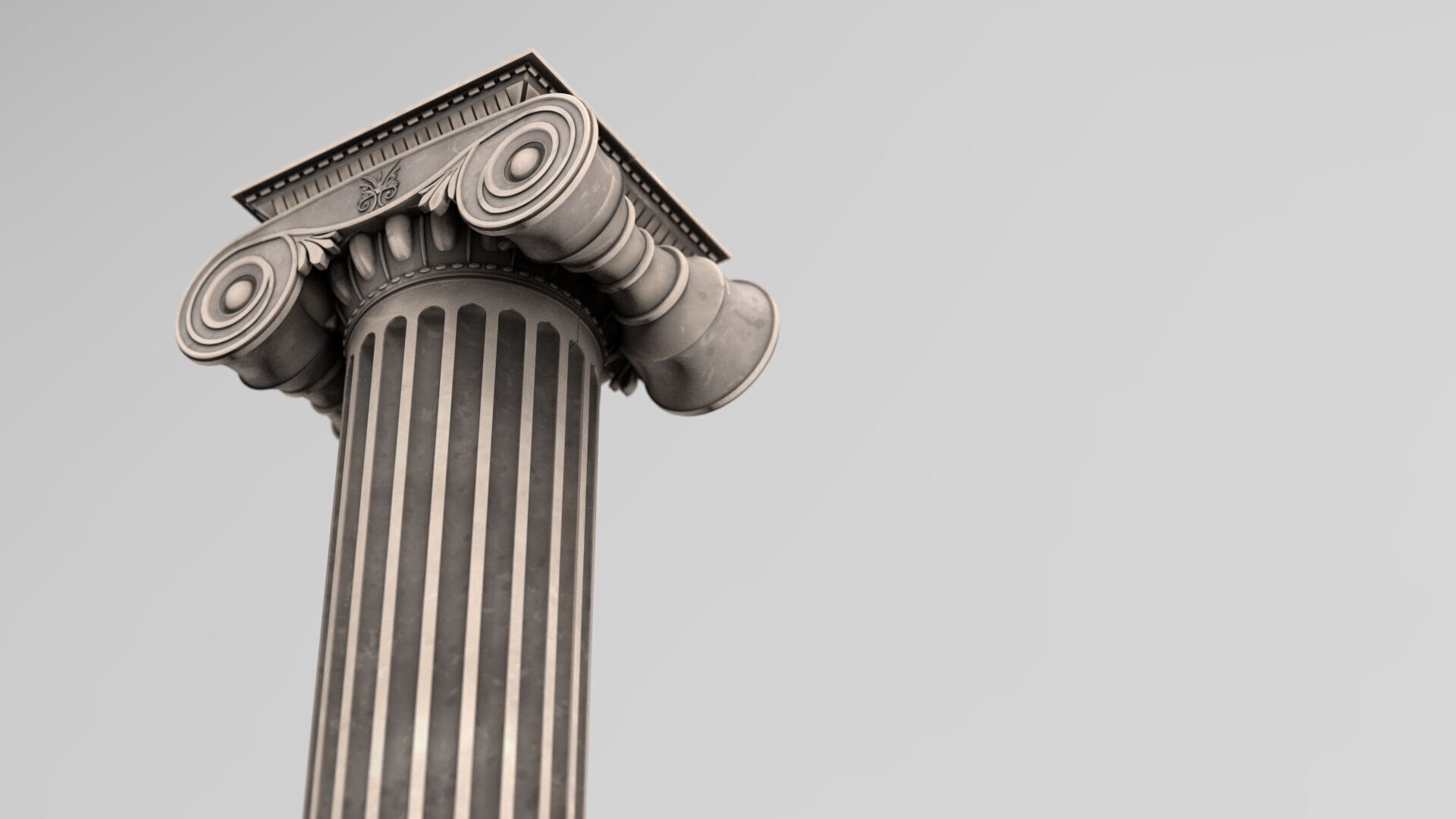 Greek Ionic Full Column 3D model_12