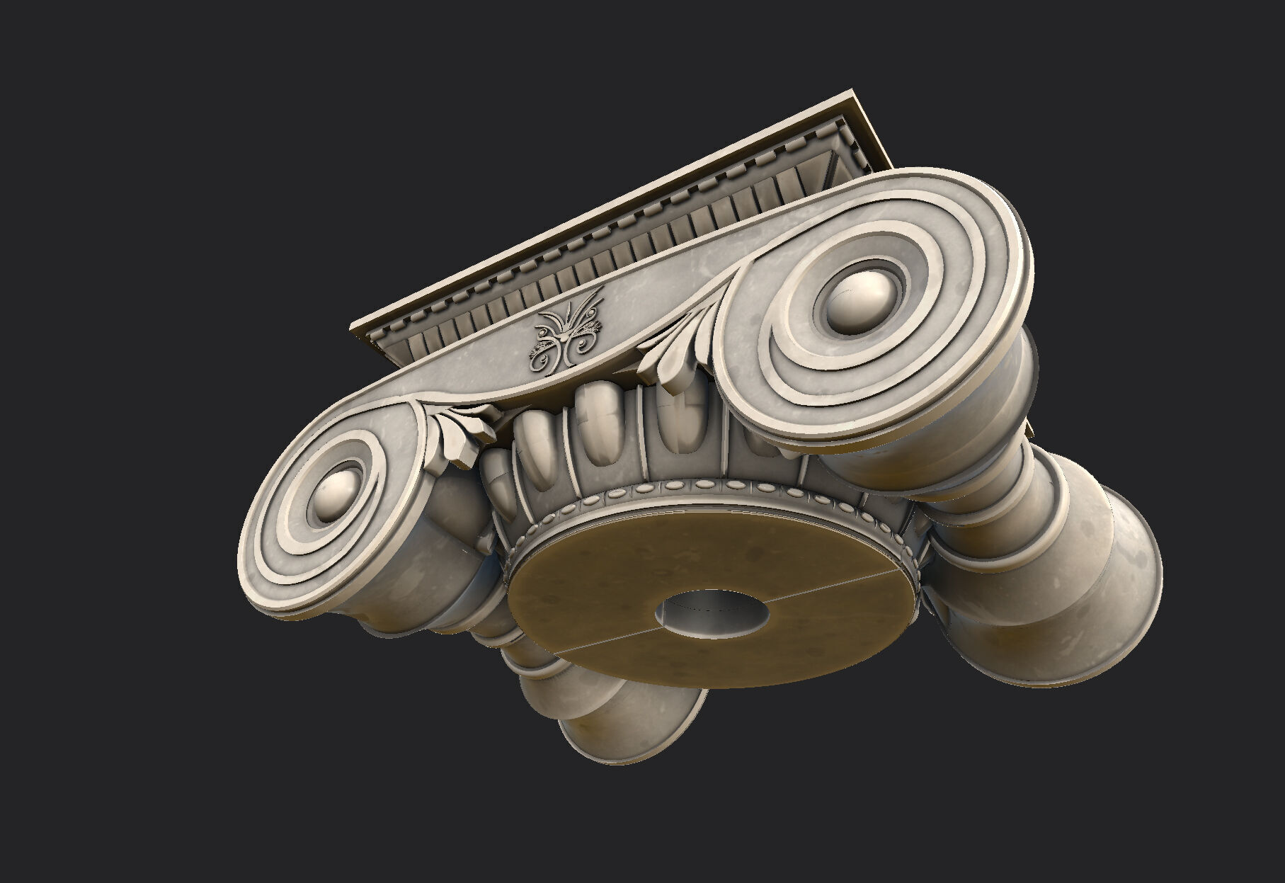 Greek Ionic Full Column 3D model_10