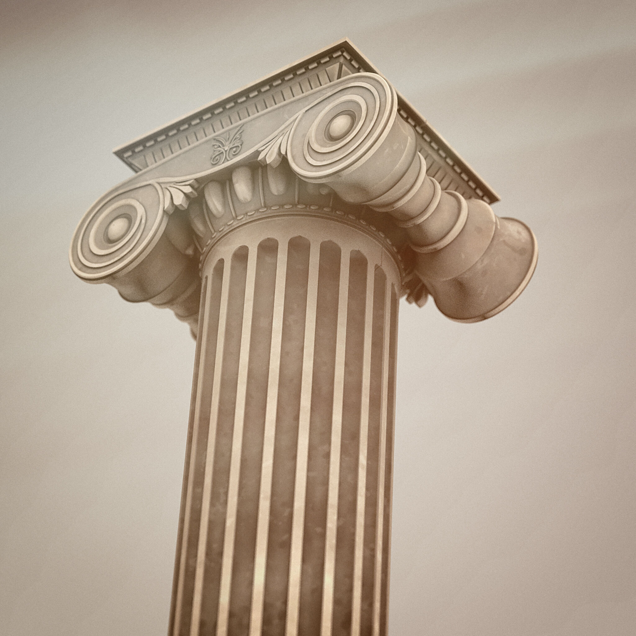 Greek Ionic Full Column 3D model_11