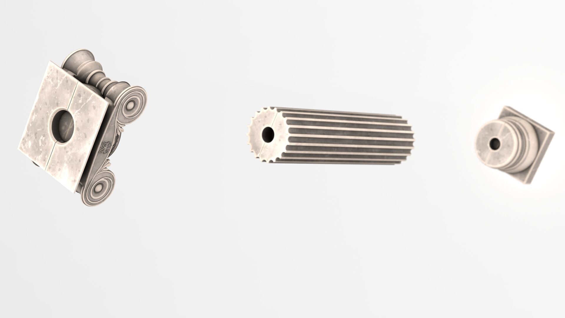 Greek Ionic Full Column 3D model_18