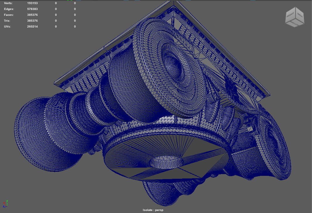 Greek Ionic Full Column 3D model_8