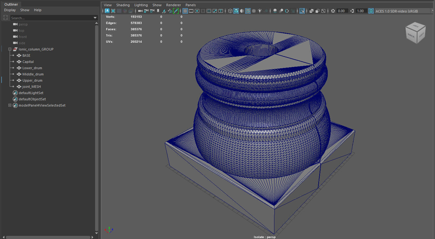 Greek Ionic Full Column 3D model_7