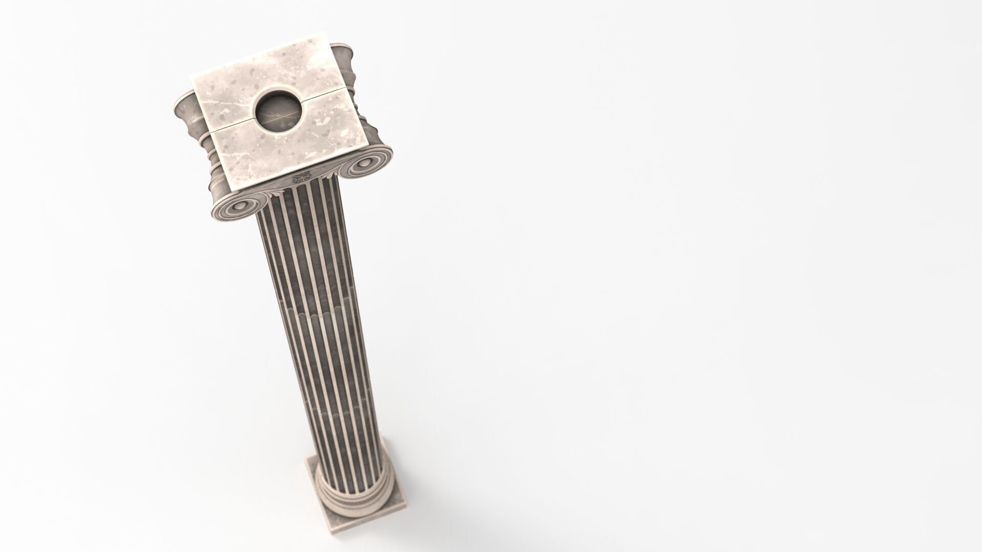Greek Ionic Full Column 3D model_13