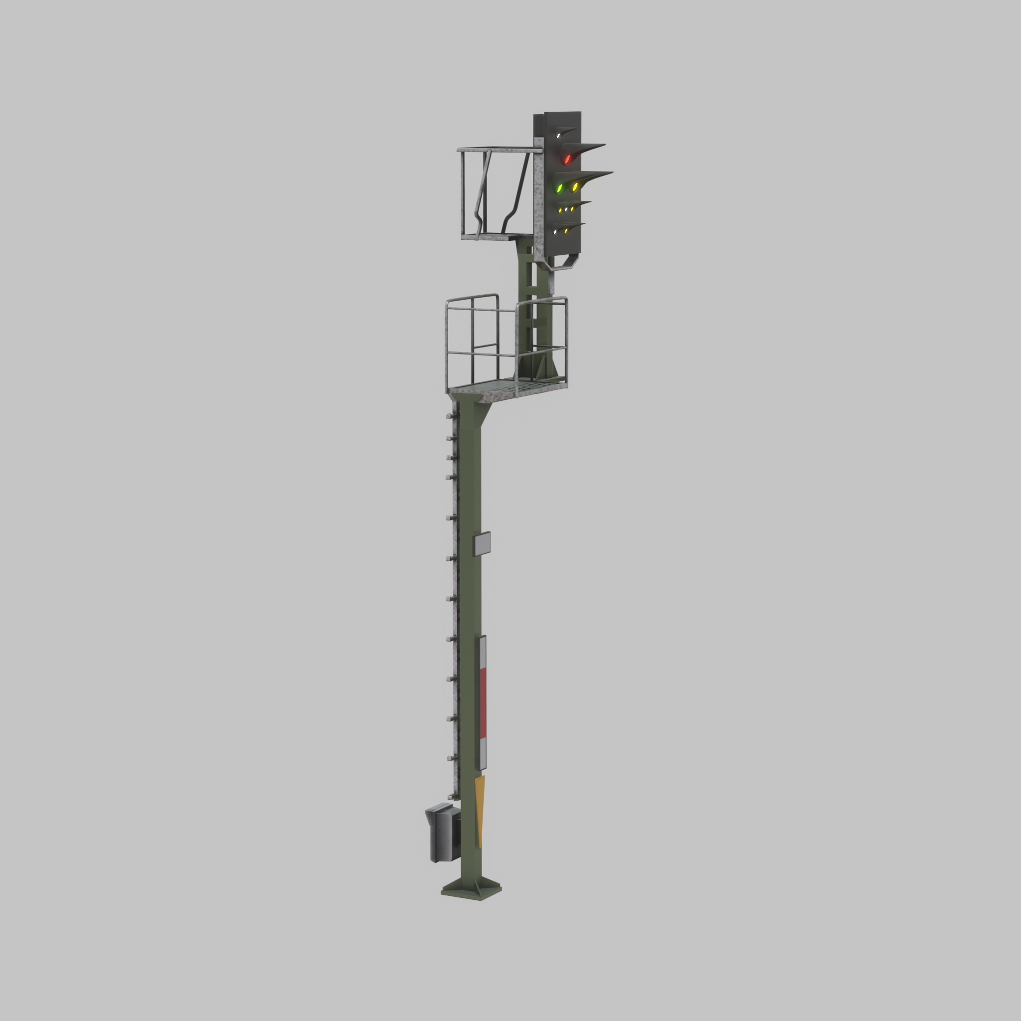 KS Railway Signal Post 7000mm Version-6 Low-poly 3D model_48