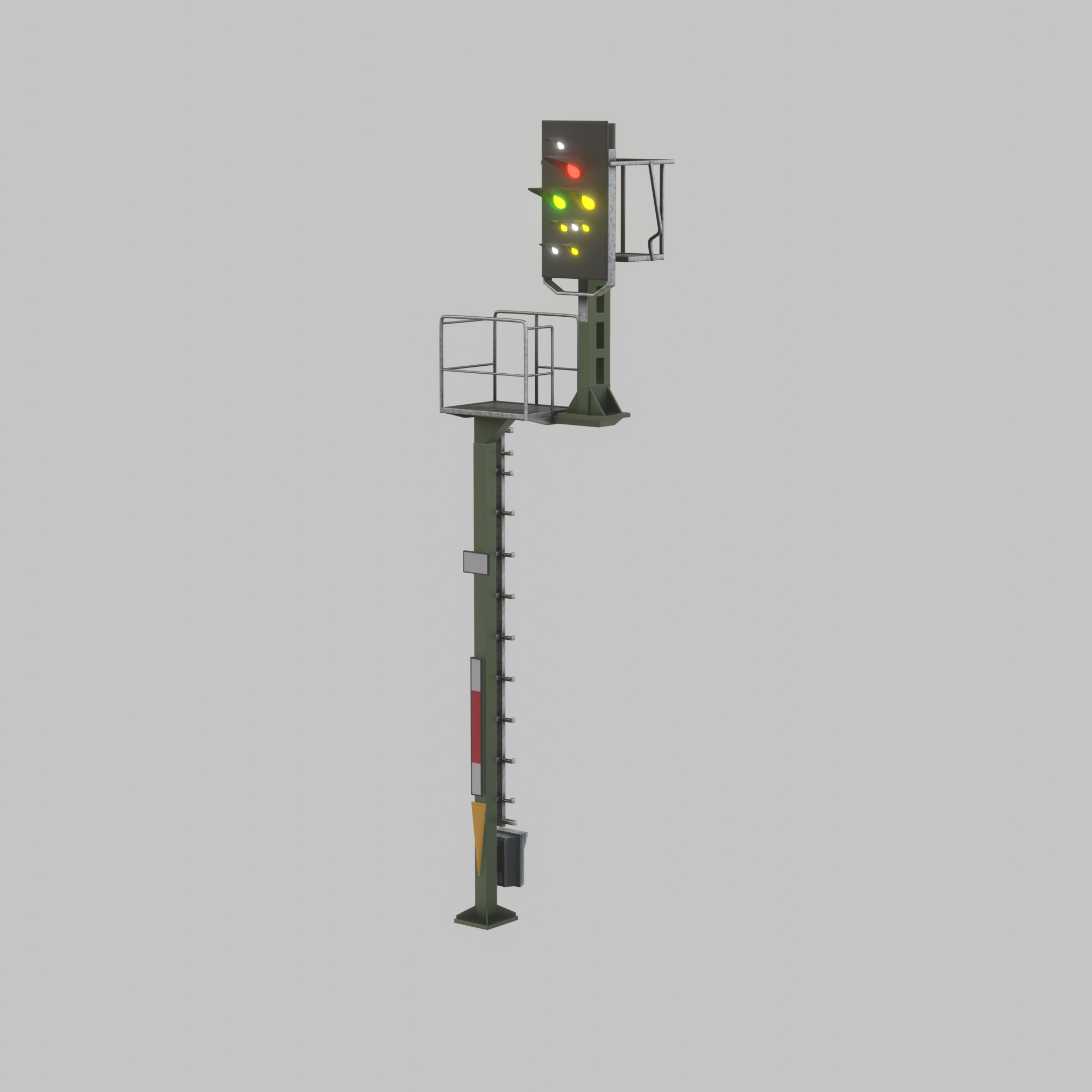 KS Railway Signal Post 7000mm Version-6 Low-poly 3D model_50